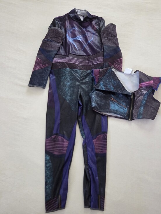Disguise Other - Descendants 3 Mal Purple Girls Costume Set Bodysuit Vest 4t 5t Kids 6